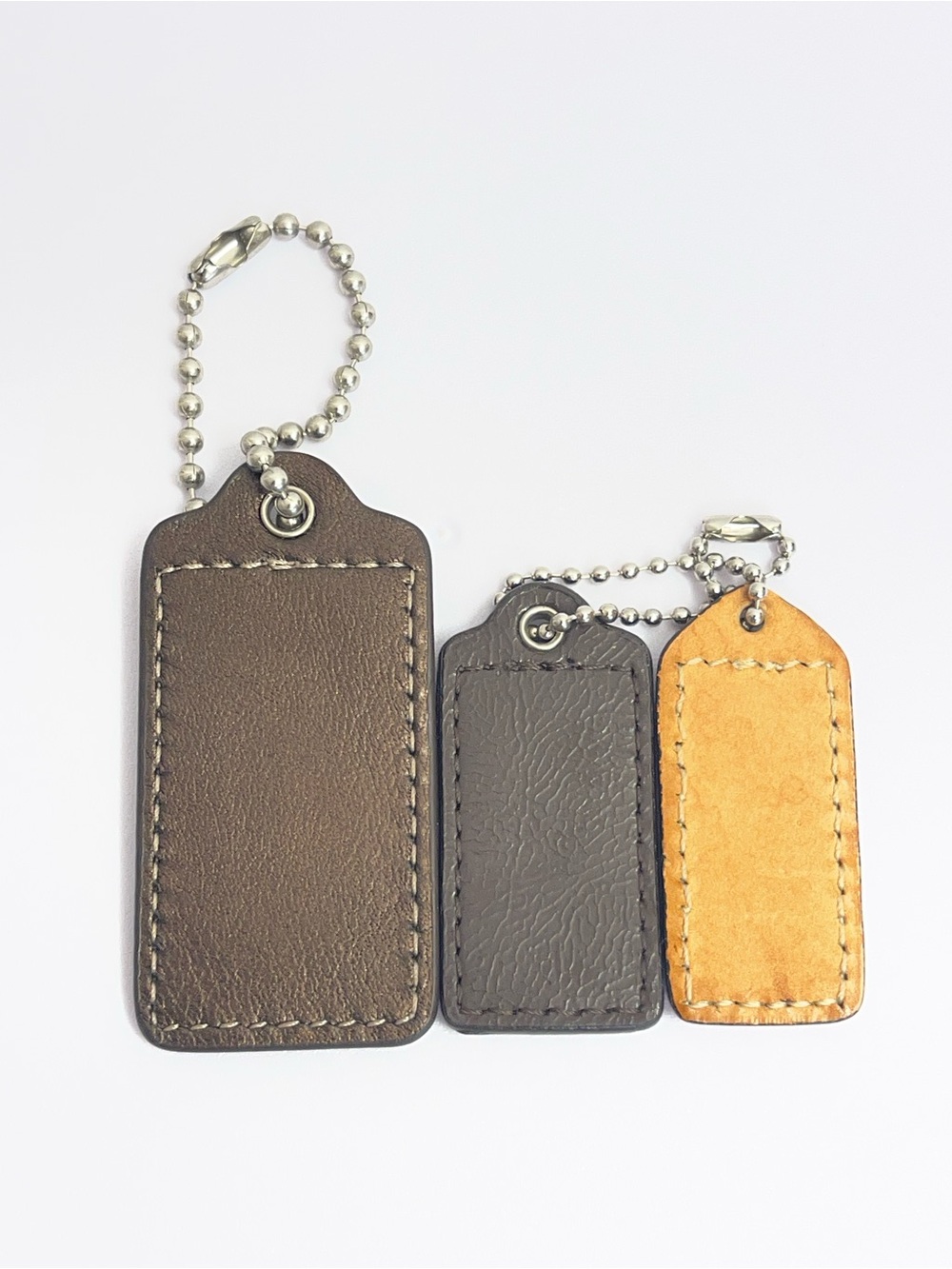 Coach Leather Hangtags Trio in Brown Tones - Picture 2 of 2